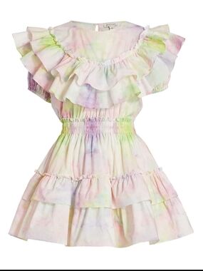 STELLAH NYC Pastel Tie-Dye Ruffle Dress SZ LG